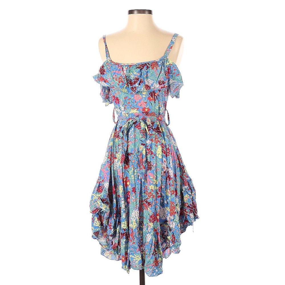 ATL Abel The Label Candy Floral Tie Front Ruffle Sundress sz XS NEW Womens Dress